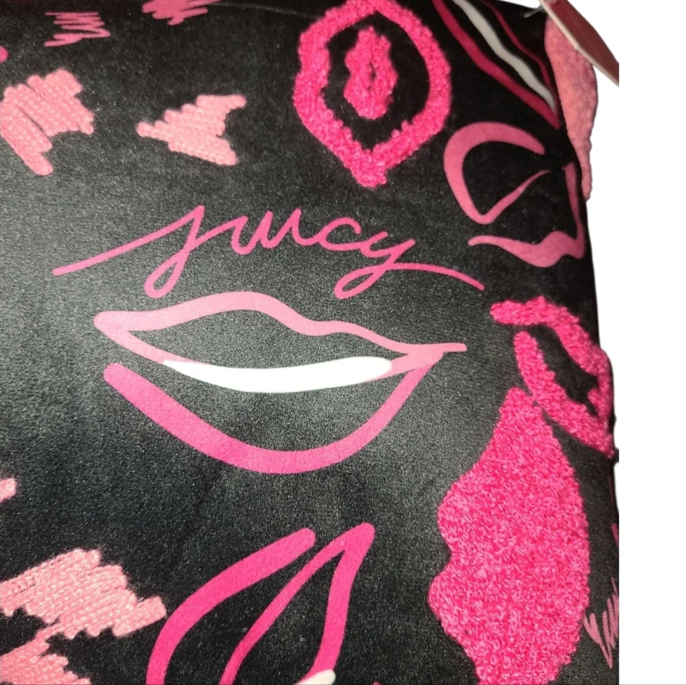 Juicy Couture Black and Pink Accent Pillow